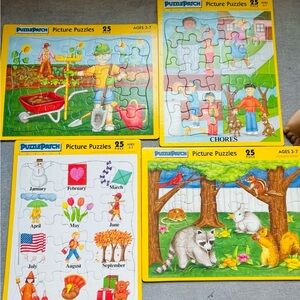 Lot of 4 vintage puzzle patch kids puzzles from 1993